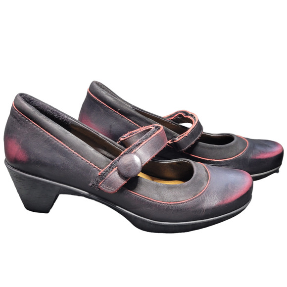 Naot Shoes - NAOT Mary Jane Wedges 8.5 US 39 EU Casual Career Comfort Shoes Black Red Leather